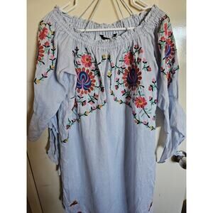Floral Embroidered Off-Shoulder Dress